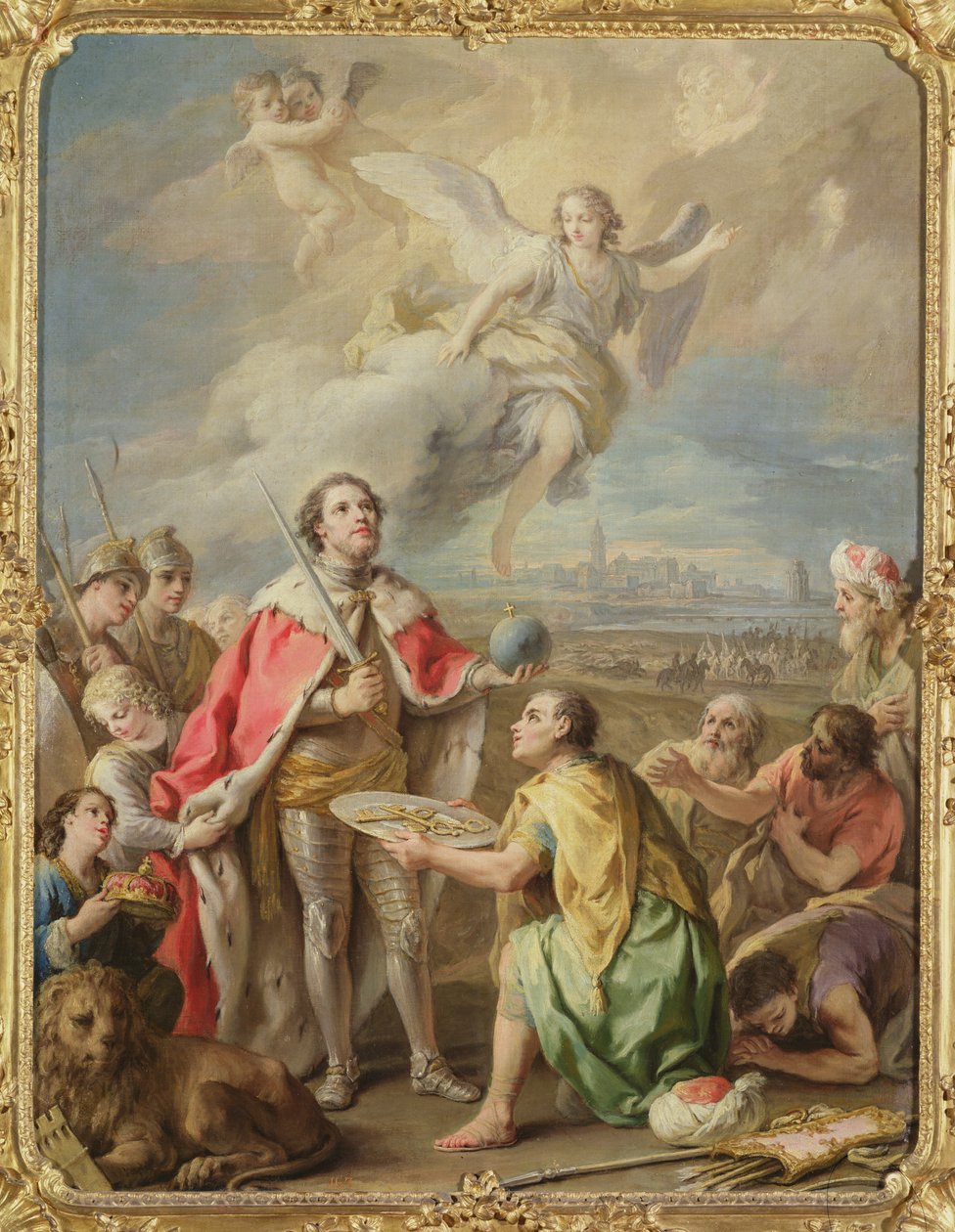 Sevillan antautuminen Pyhälle Ferdinandille tekijältä Charles-Joseph Flipart