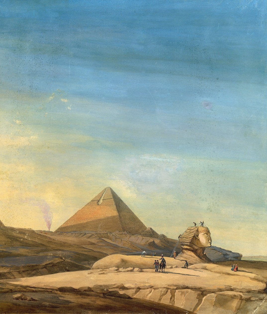 Mittaussfinksi, yksityiskohta Menfisin pyramideista tekijältä Charles Louis Balzac