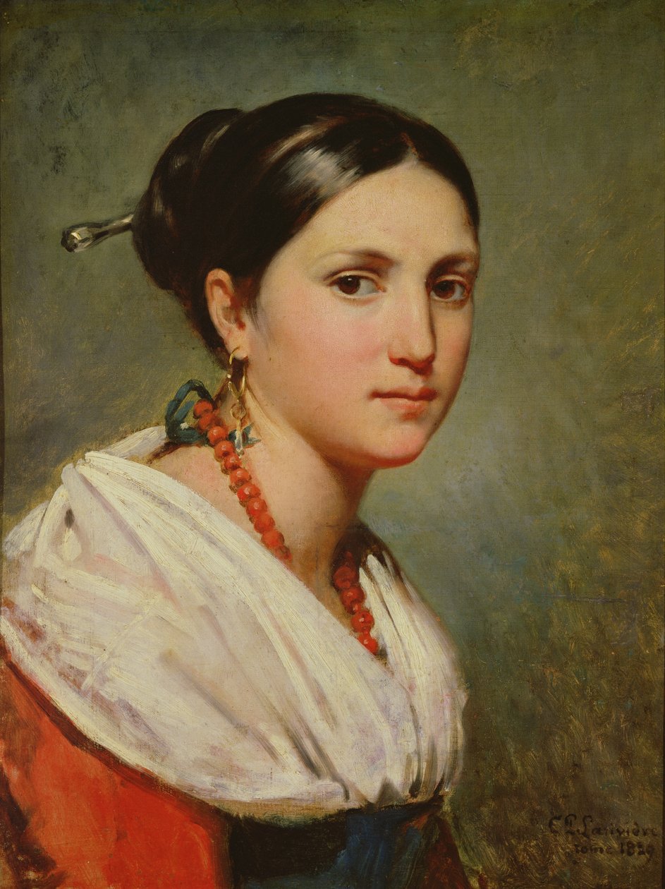 Nuoren italialaisen naisen muotokuva, 1829 tekijältä Charles Philippe Lariviere