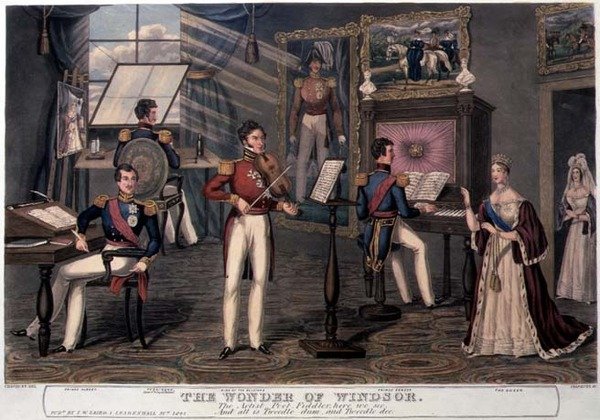 Windsorin ihme: Taiteilija, runoilija, viulunsoittaja täällä näemme, ja kaikki on Tweedle-dumia ja Tweedle Deeä, n. 1841 tekijältä Charles Hunt