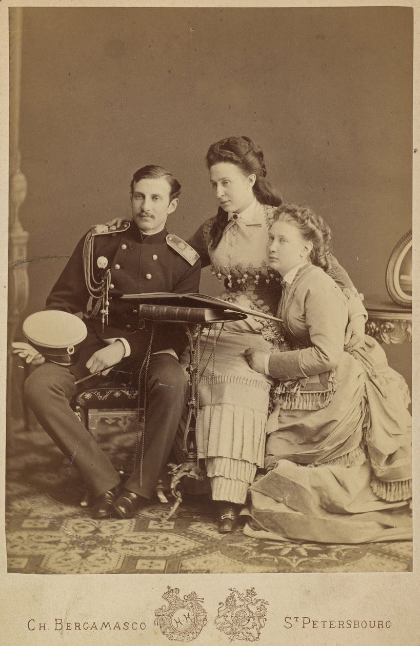 Aleksandra Iossifovna Venäjältä (s. Saksi Altenburgin prinsessa Alexandra), Nikolai Konstantinovitš Venäjä ja Vera Konstantinovna Venäjä - Suurherttuatar Aleksandra Iosifovna, Suurruhtinas Nikolai Konstantinovitš ja Suurherttuatar Vera Constantinovna tekijältä Charles Bergamasco