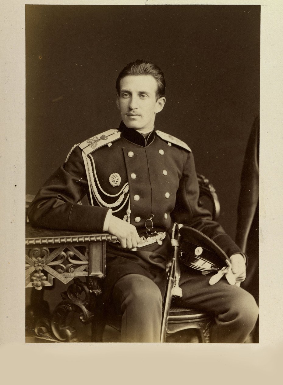 Nicolas Constantinovitch de Russie - Muotokuva Venäjän suurherttua Nikolai Konstantinovitšista (1850-1918), Bergamasco, Charles (Karl) (1830-1896). Albumin valokuva tekijältä Charles Bergamasco