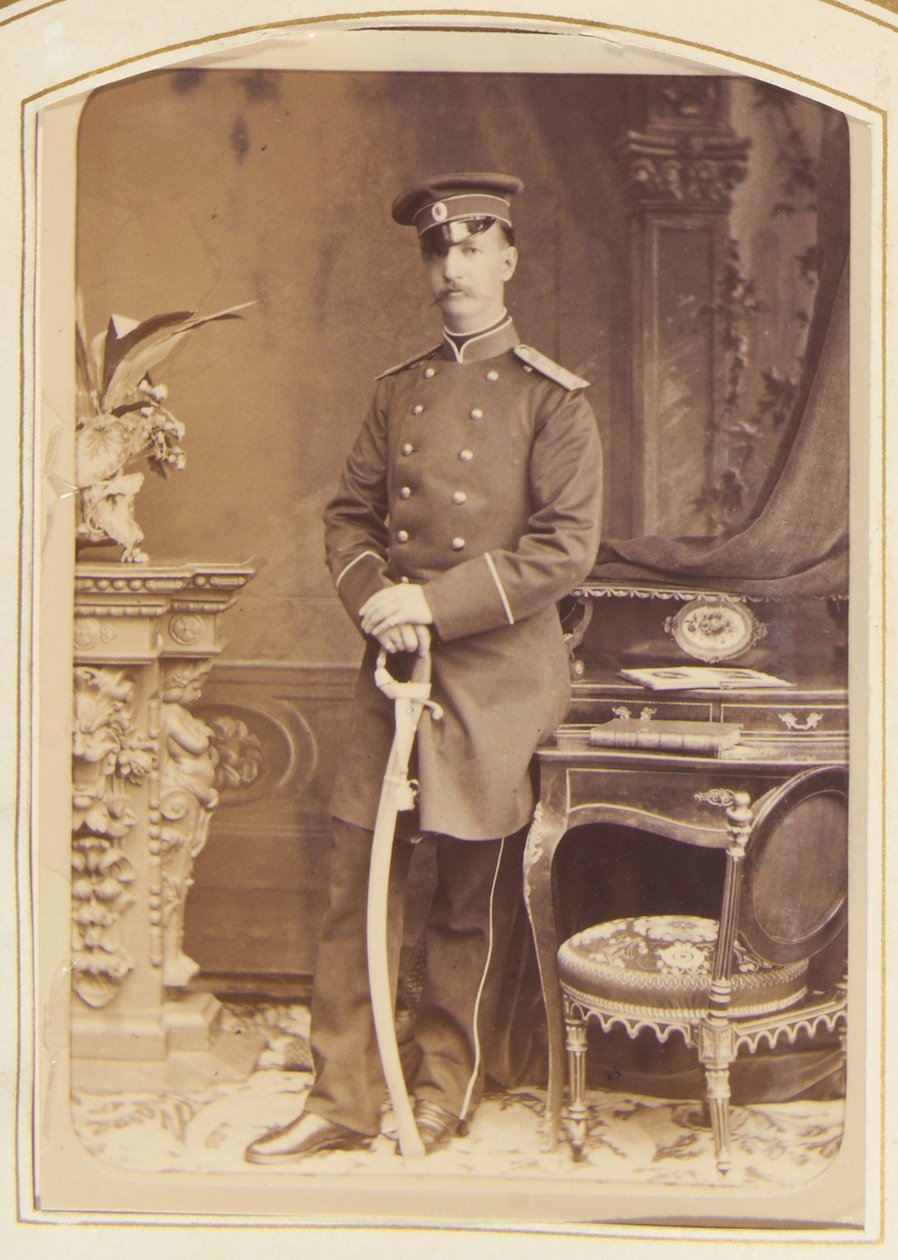 Kreikan Yrjö I, Helleenien kuningas - Helleenien kuninkaan George I:n (1845-1913) muotokuva, Bergamasco, Charles (Charles) (1830-1896). Albumin valokuva tekijältä Charles Bergamasco