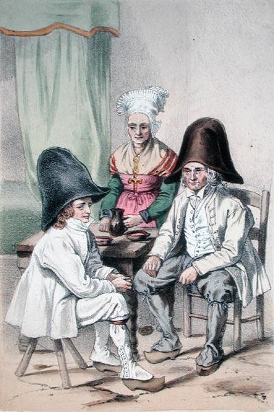 Suotalonpoikaiset Auvergnen Puy de Domen alueella, n. 1865 (värilitho) tekijältä Charles (after) Bour