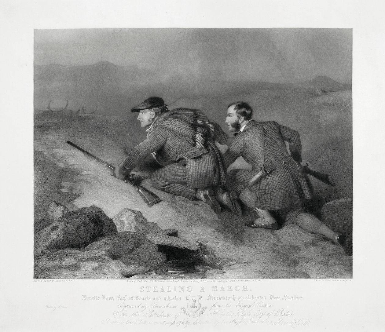 Varastaa maaliskuuta, kaivertanut Edward Burton tekijältä Charles (after) Landseer