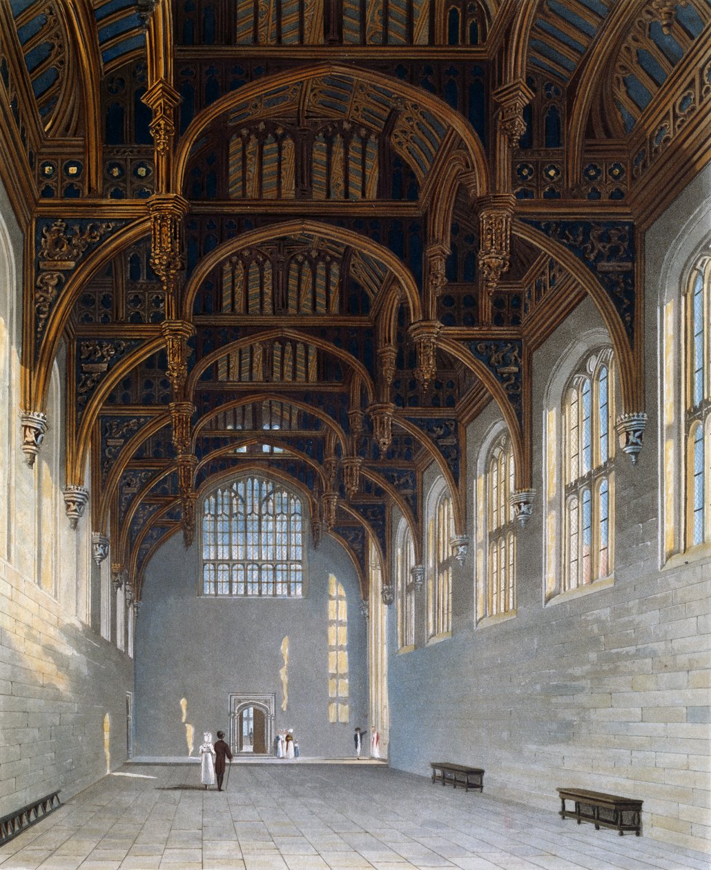 Gothic Hall, Kaiverrus William James Bennett (1787-1844), Perustuu Charles Wildin (1781-1835) suunnitteluun, The History of the Royal Residences tekijältä Charles (after) Wild