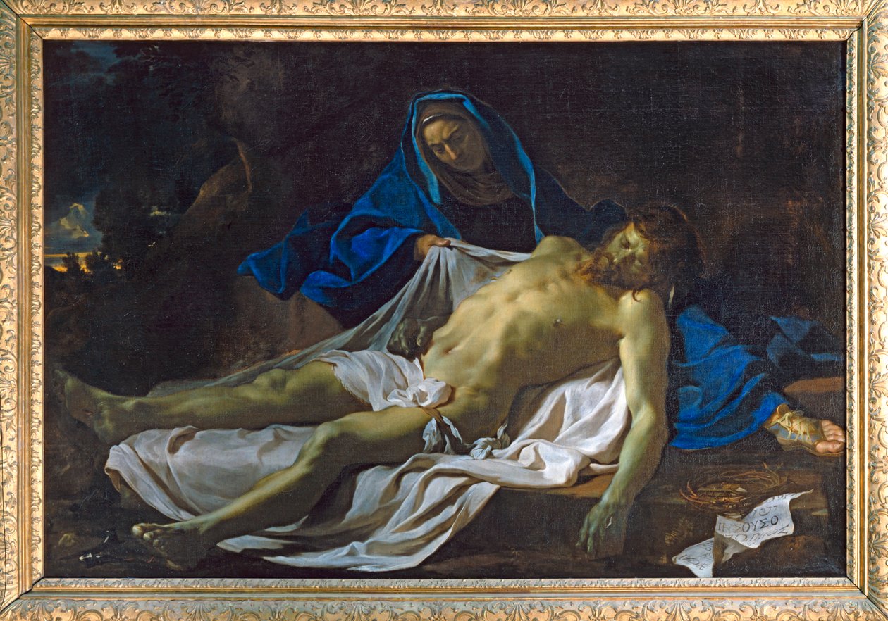 Le Christ mort sur les genoux de la Vierge - Kuollut Kristus Neitsyt Marian polvilla ... tekijältä Charles (attr. to) Le Brun