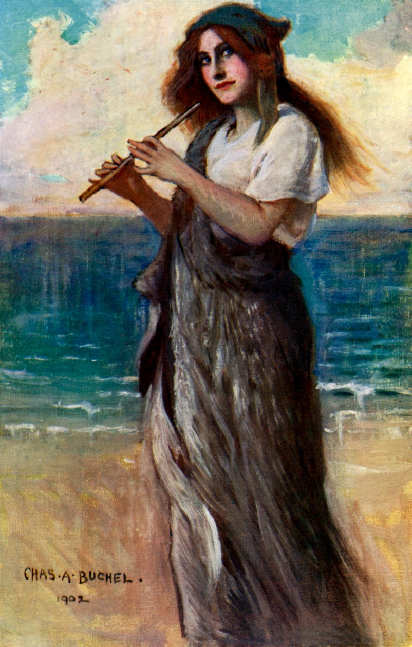 Nancy Price 1880-1970, englantilainen näyttelijä, Pallas Athene elokuvassa Ulysses, 1902. tekijältä Charles A. Buchel