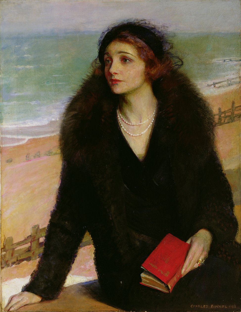 Ursula Bloomin (1892-1984) muotokuva Walton-on-the-Nazen promenadilla tekijältä Charles A. Buchel