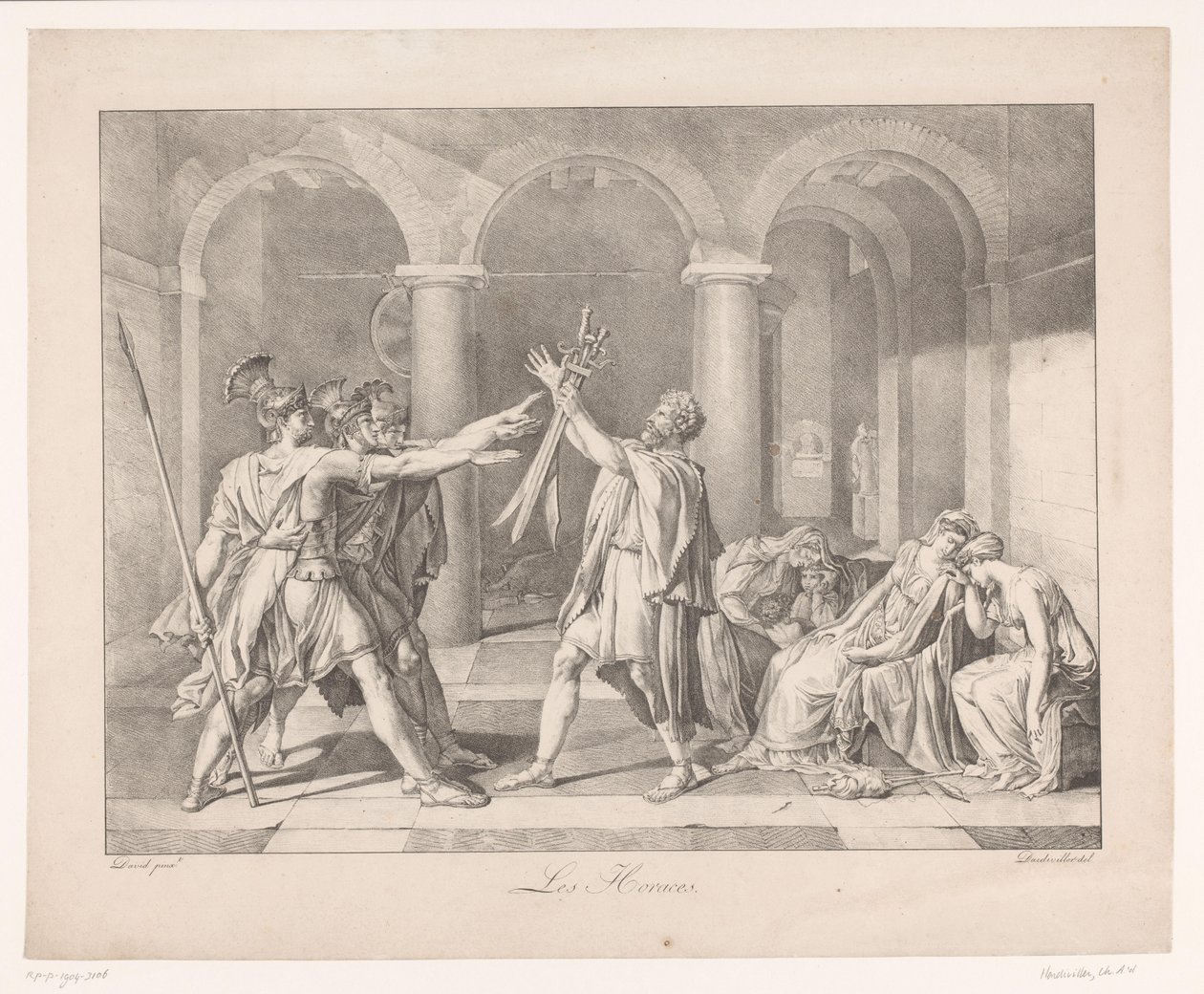 Eed of the Horatii Les Horaces (otsikko esineessä) tekijältä Charles Achille D