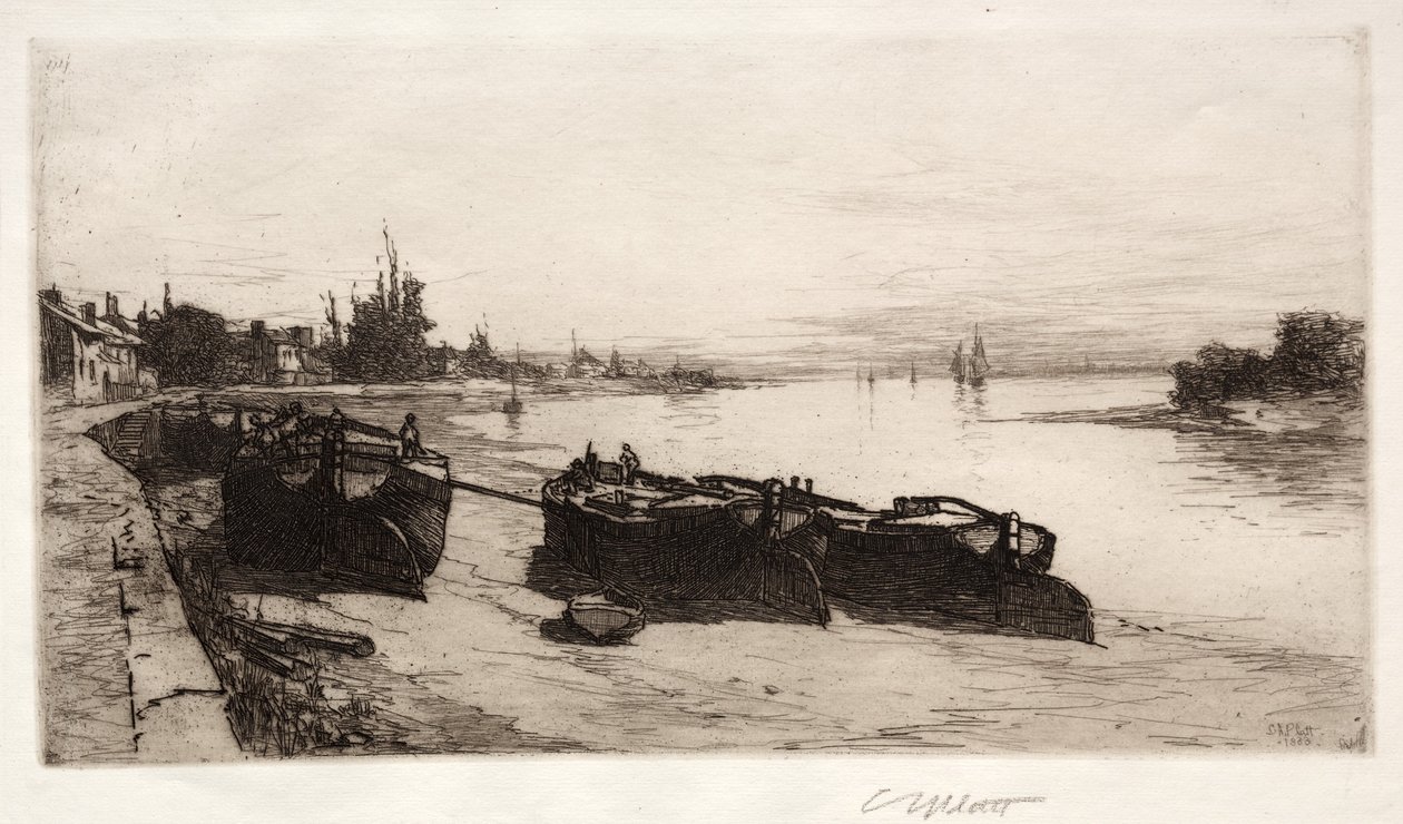 Mutaveneet Thamesilla, 1883. tekijältä Charles Adams Platt