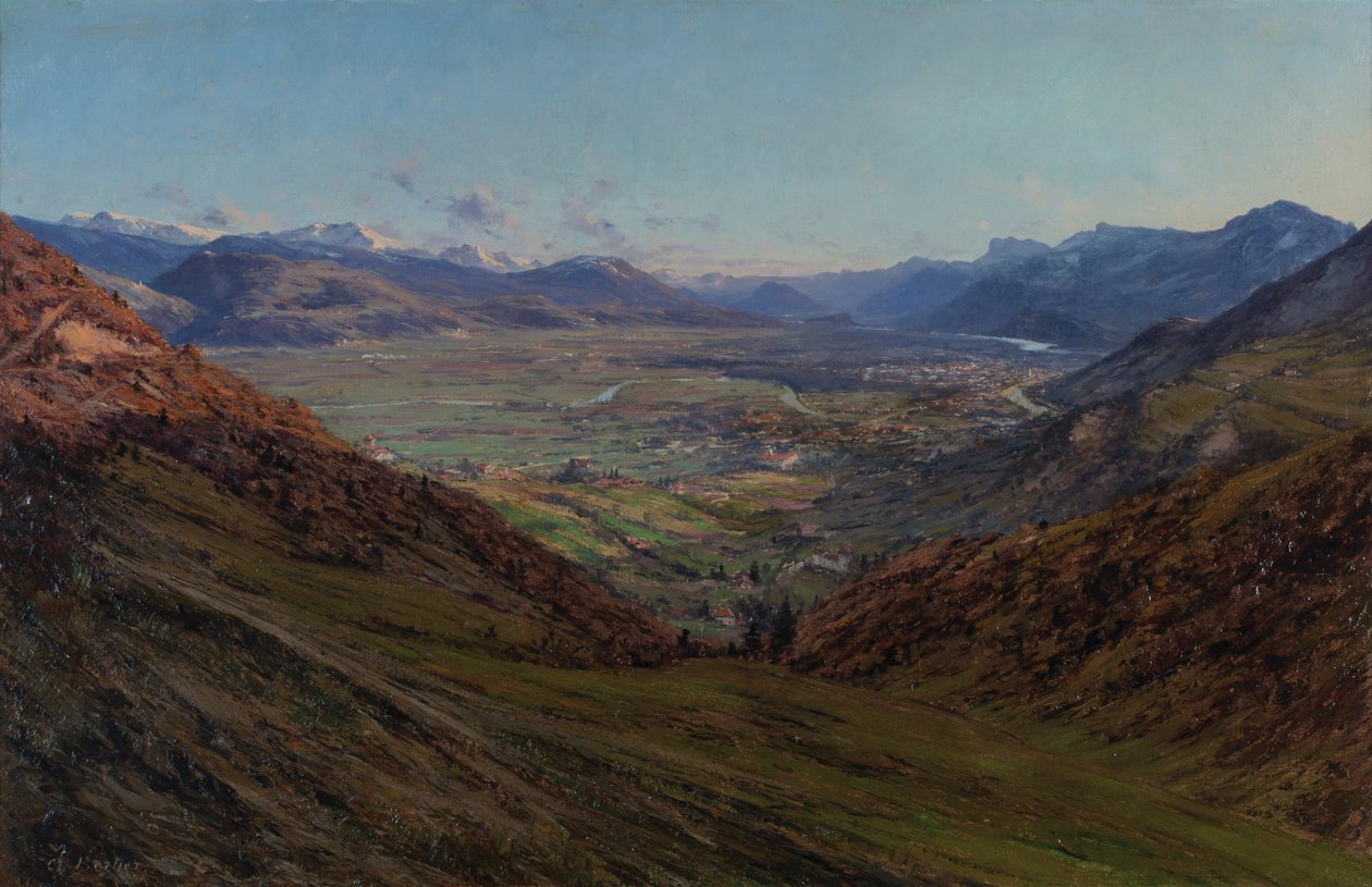 Grenoble nähtynä Sappeyn tieltä 1912 (Öljy kankaalle) tekijältä Charles Alexandre Bertier