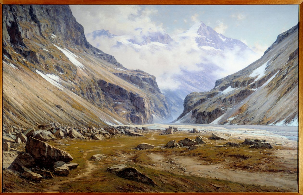 Veneon Valley Saint Christophe en Oisansissa Alpeilla Charles Bertier (1860-1924) maalaus 1894 Koko 2x3,2 m Grenoble, Taidemuseo - Veneonin laakso Saint Christophe en Oisansissa Alpeilla. Charles Bertier (1860-1924) maalaus tekijältä Charles Alexandre Bertier