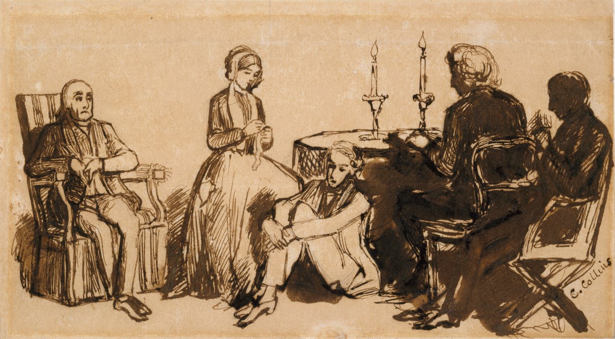 Ilta Combesin talossa, 1850-1851 tekijältä Charles Allston Collins
