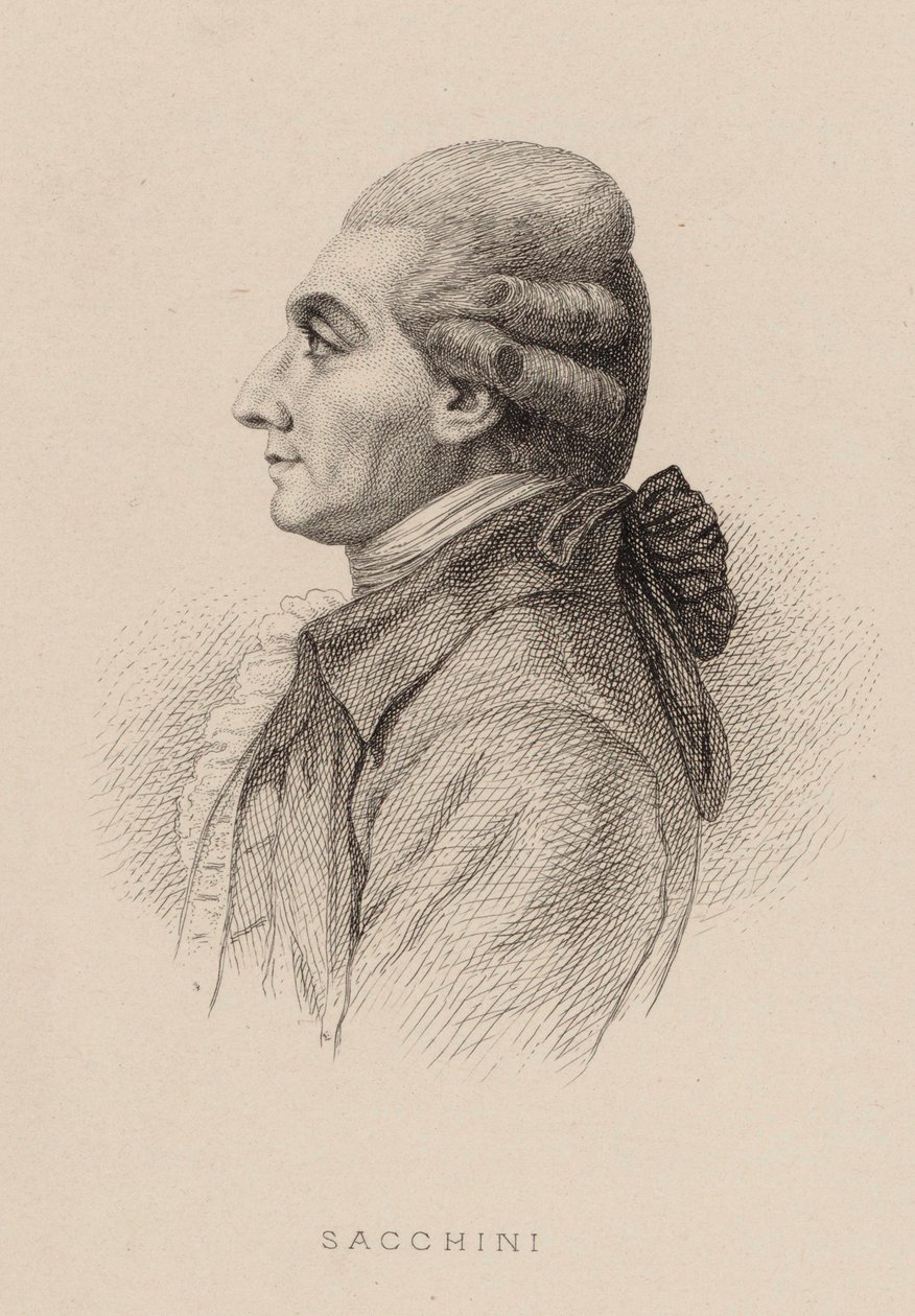 Muotokuva säveltäjä Antonio Sacchinista 1730-1786, 1870. tekijältä Charles Alphonse Deblois