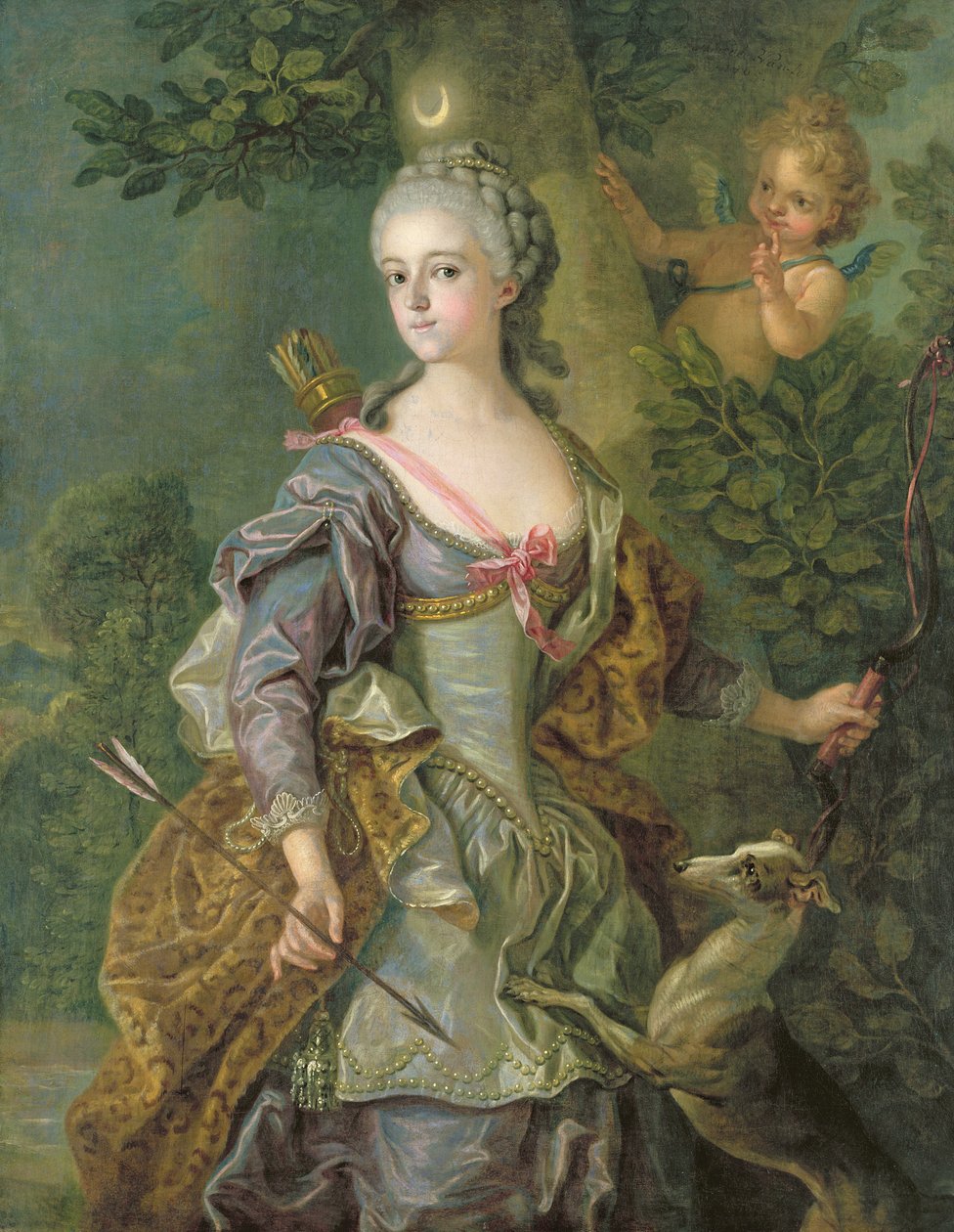 Luise Henriette Wilhelmine von Anhalt-Dessau (1750-1811) Diana, 1765 tekijältä Charles Amedee Philippe van Loo