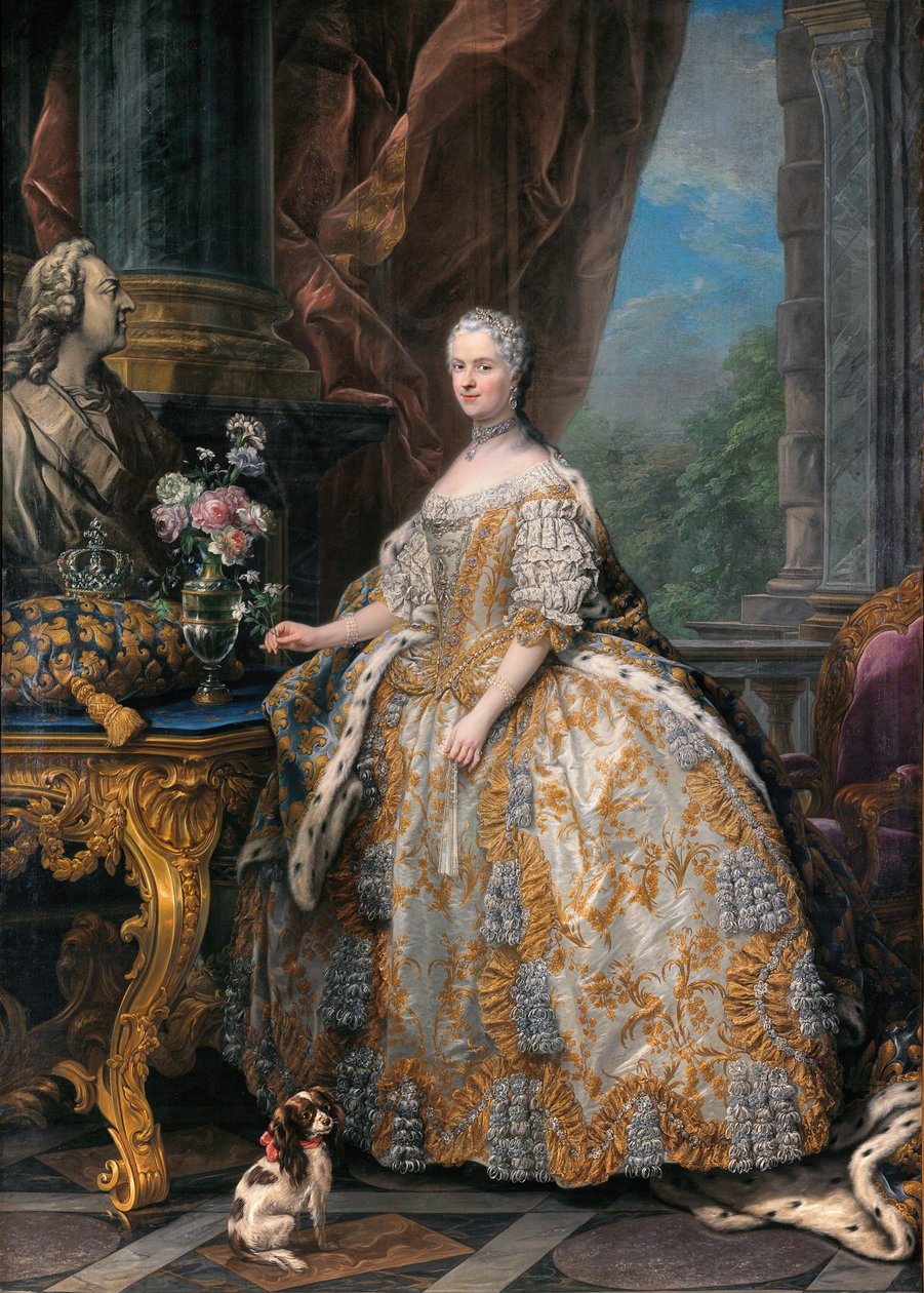 Ranska: Marie Leszczinska, reine de France (1703-1768) Marie Leszczinska, Ranskan kuningatar (1703-1768) tekijältä Charles André van Loo