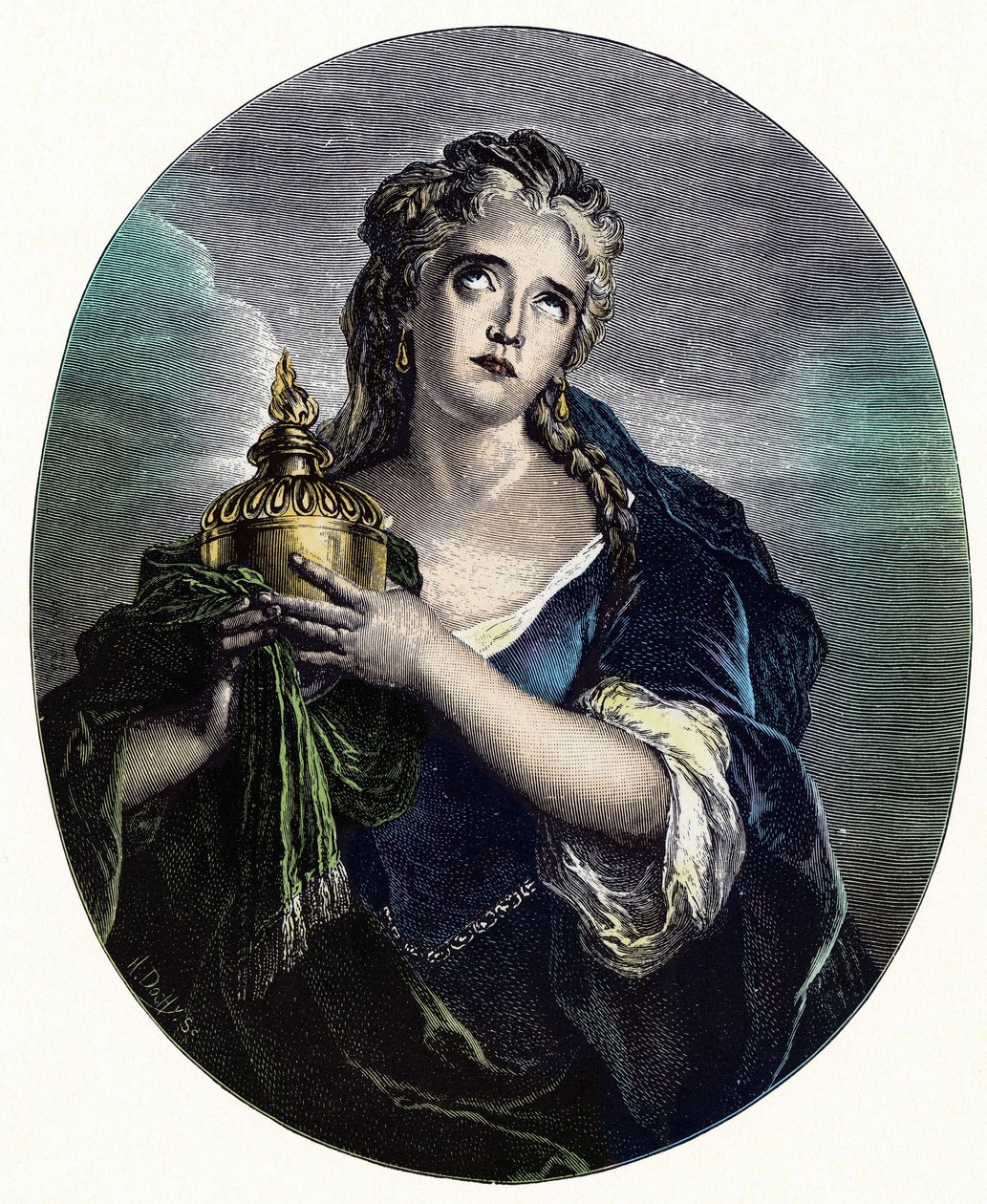Adrienne Lecouvreur (1692-1730), ranskalainen näyttelijä "" Cornelia "" roolissa Pierre Corneillen "Mort de Pompee" -elokuvassa. tekijältä Charles Antoine (after) Coypel