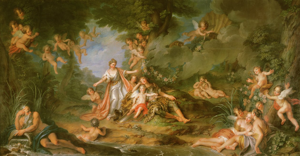 Armide Wishing to Hit Renaud, 1741 tekijältä Charles Antoine Coypel