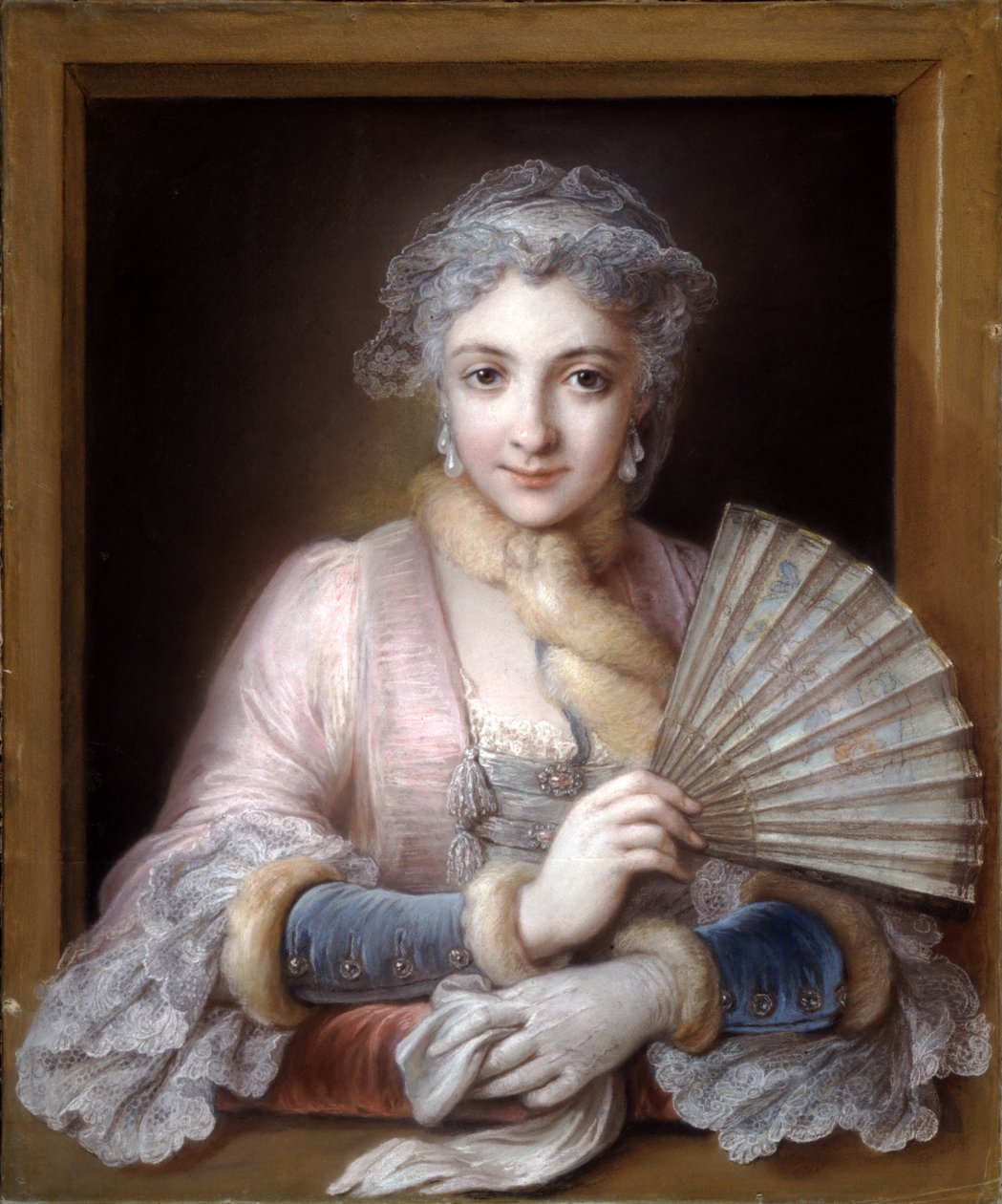 Charlotte Philippine de Chatre de Cange, Marquise de Lamure (pastelli sinisellä paperilla) tekijältä Charles Antoine Coypel