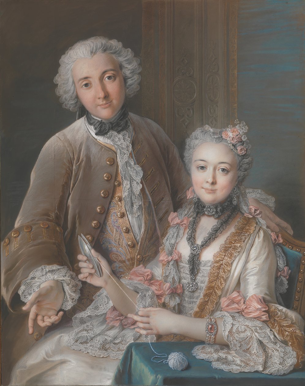 François de Jullienne 1722-1754 ja hänen vaimonsa Marie Élisabeth de Séré de Rieux, 1724-1795, 1743. tekijältä Charles Antoine Coypel
