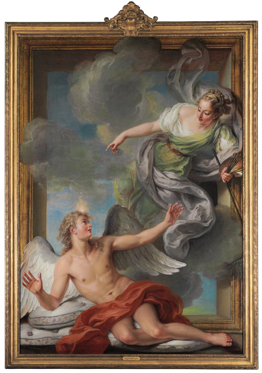 Painting Awakening Sleeping Genius tekijältä Charles Antoine Coypel