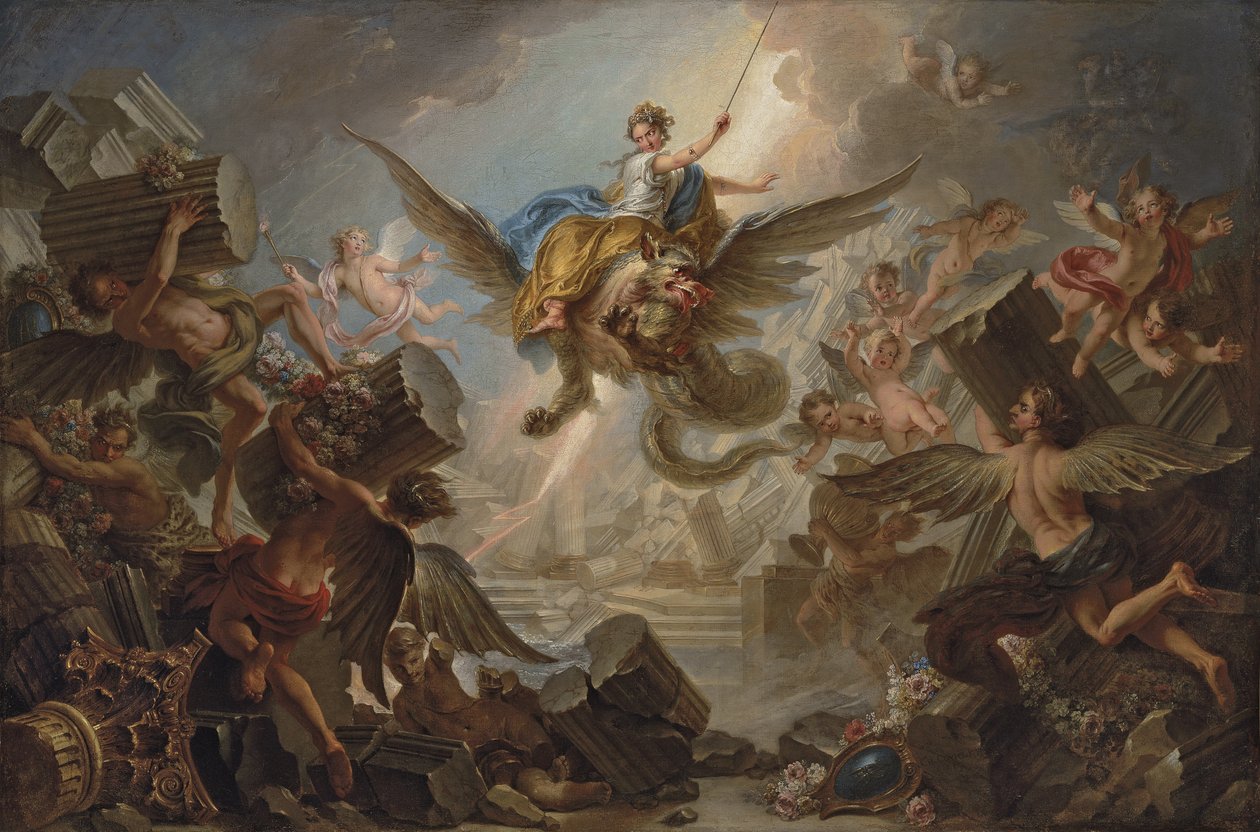 Armidan palatsin tuho, 1737 tekijältä Charles Antoine Coypel