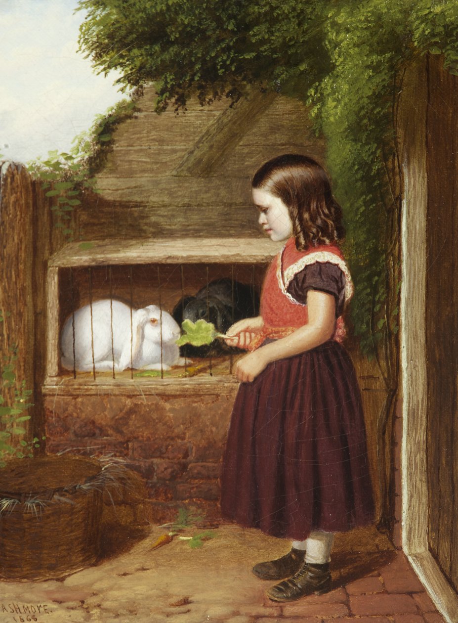 Kanin ruokkiminen, 1868 tekijältä Charles Ashmore