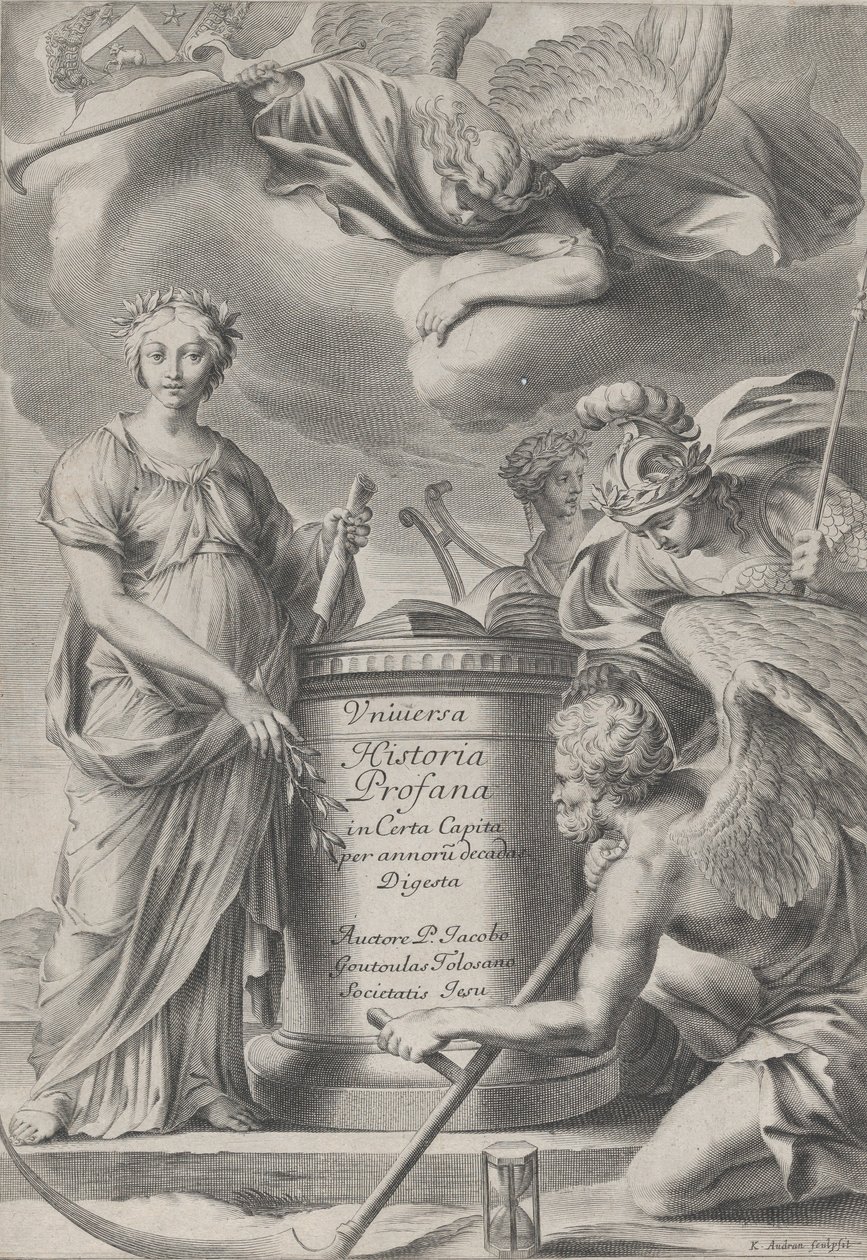 Vnuiersa Historia Profanan etukappale, n. 1630-70. tekijältä Charles Audran