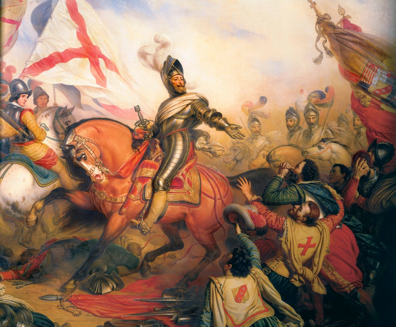 "Kuningas Henrik IV Ivryn taistelussa", maalaus Baron Charles von Steuben tekijältä Charles Auguste Steuben