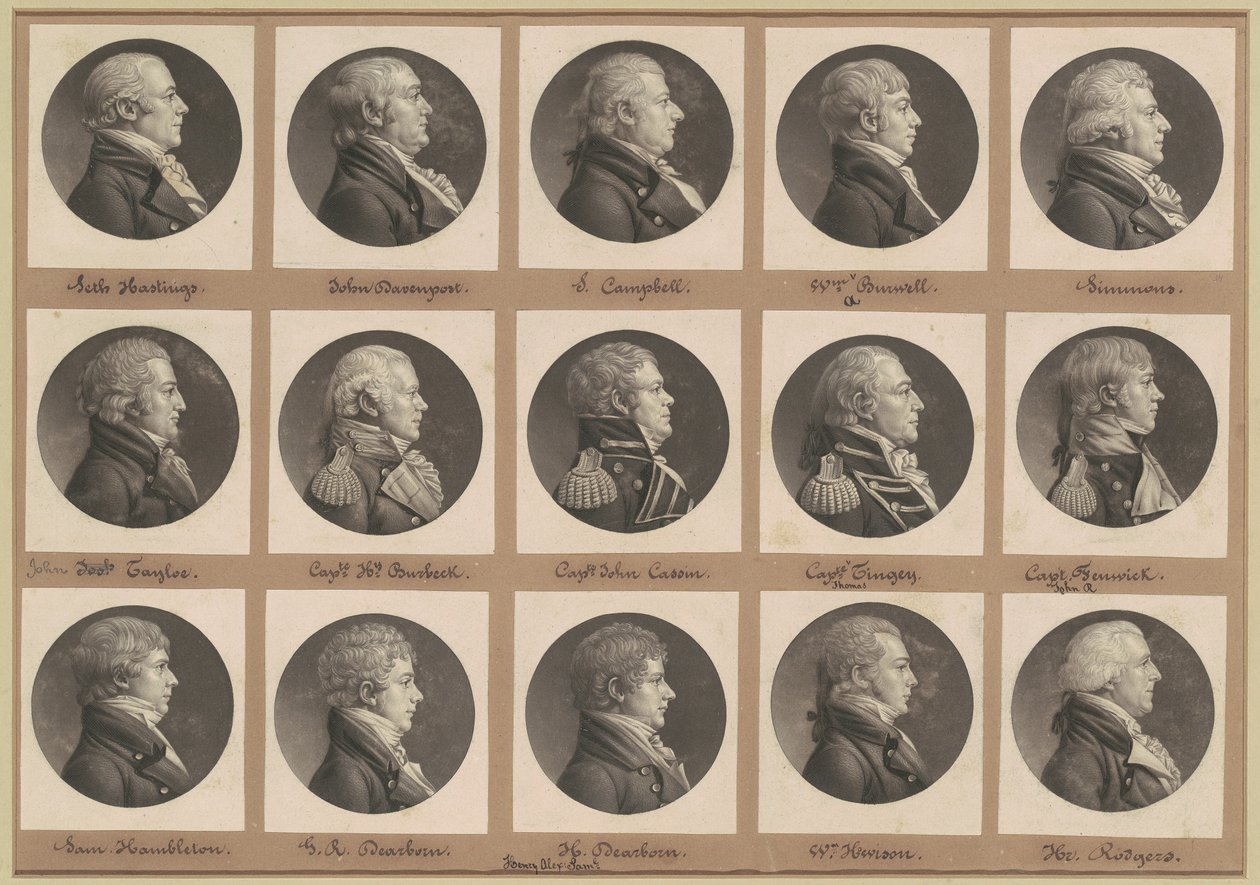 Saint-Méminin muotokuvien kokoelma, ryhmä 34 tekijältä Charles B. J. Févret de Saint Mémin