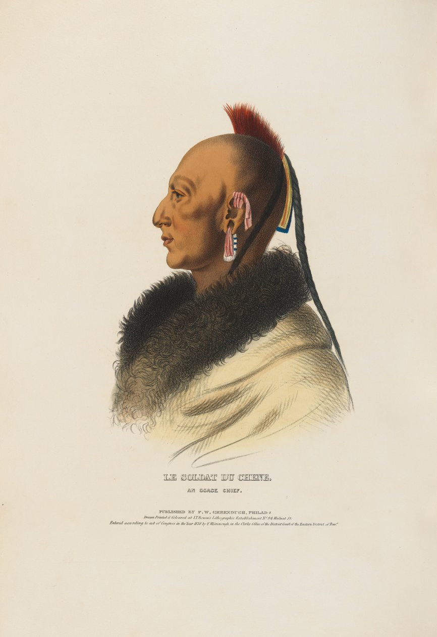 Le Soldat du Chêne - Osage-päällikkö tekijältä Charles Balthazar Julien Févret de Saint-Mémin