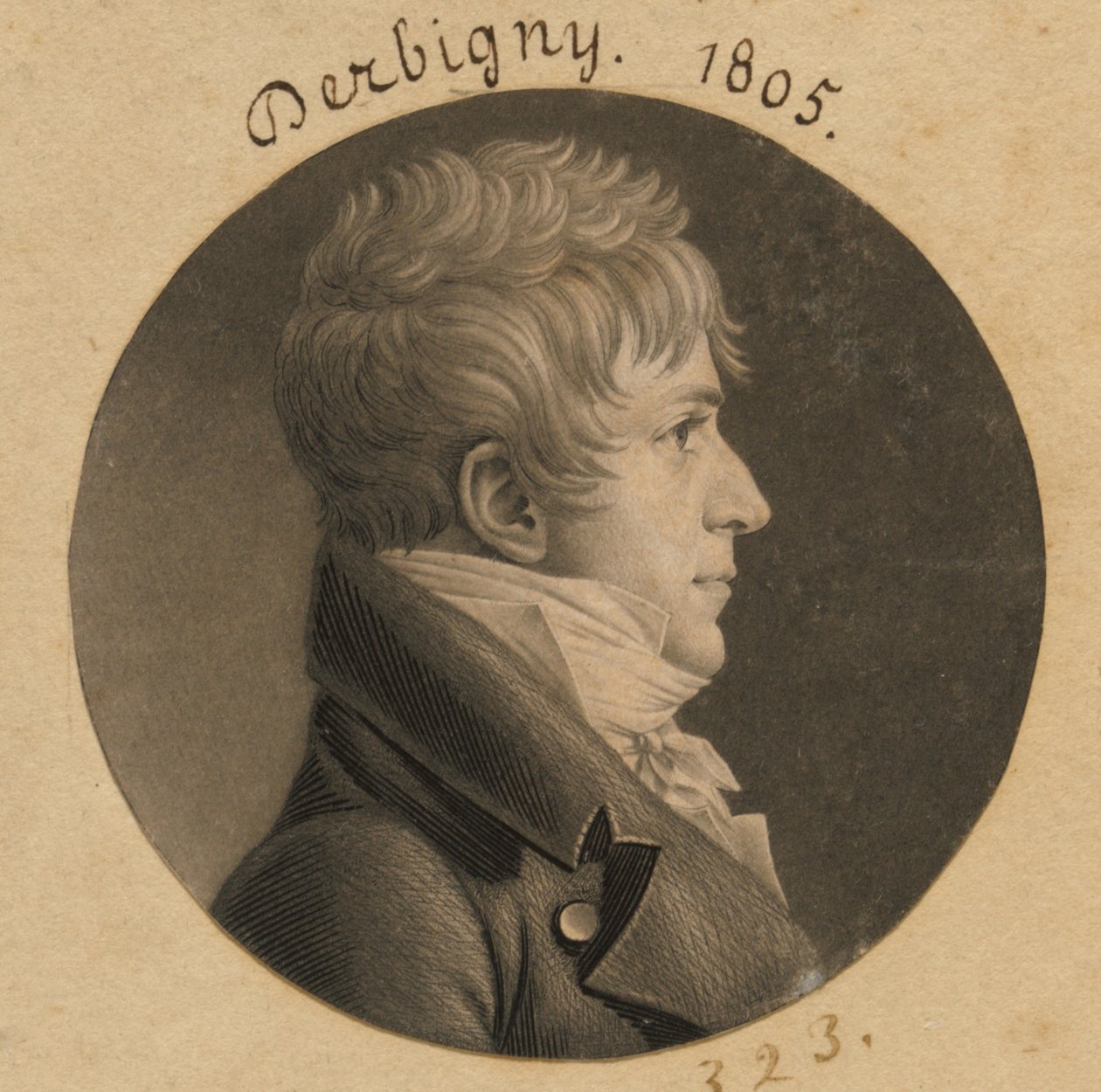 Pierre Auguste Charles Bourguignon Derbigny tekijältä Charles Balthazar Julien Févret de Saint-Mémin