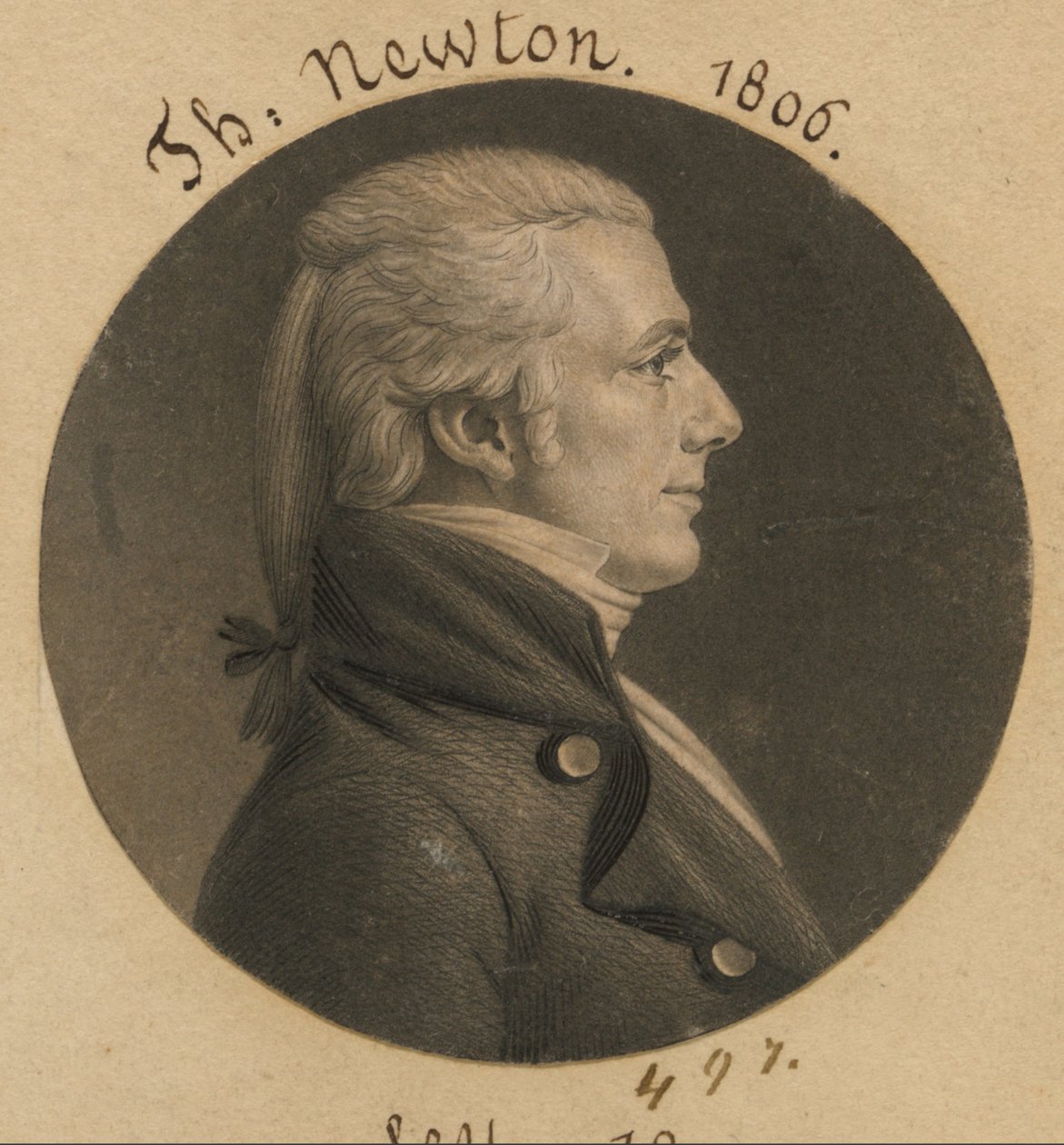 Thomas Newton nuorempi tekijältä Charles Balthazar Julien Févret de Saint-Mémin