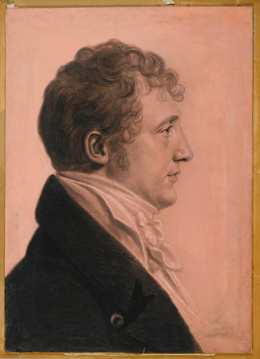 James Alexander Fulton Mt. Erinistä, n. 1808 (hiili, valkoinen liitu ja bistre-pastelliväriliitu paperilla, aluksella) tekijältä Charles Balthazar Julien Févret de Saint Mémin