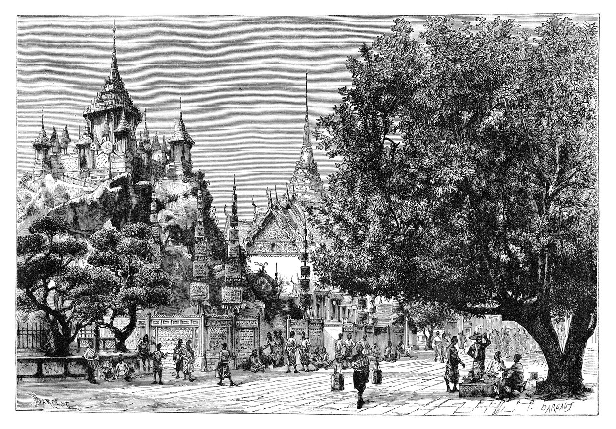 Katu Bangkokissa, Thaimaassa, 1895. tekijältä Charles Barbant