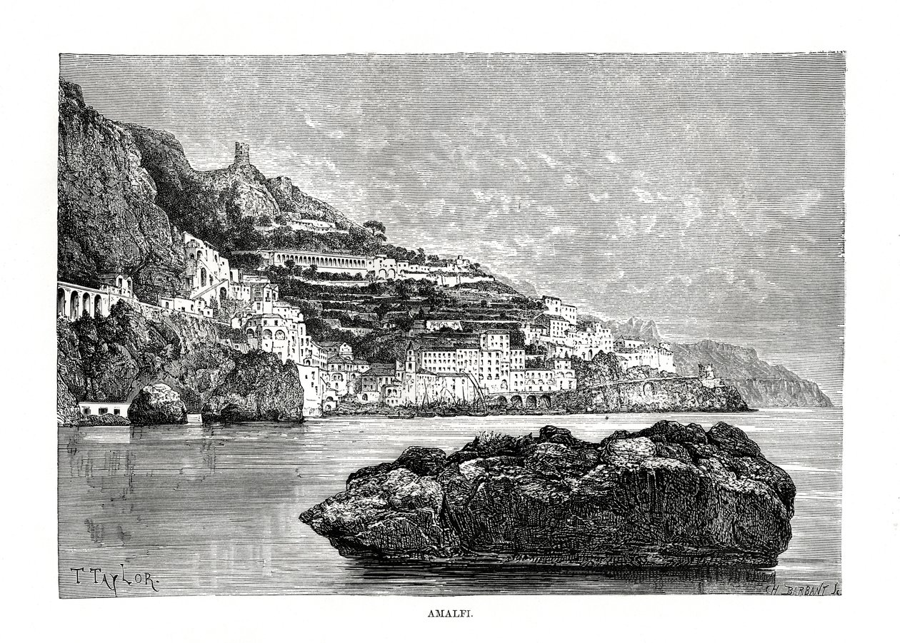 Amalfi, Italia, 1879 tekijältä Charles Barbant