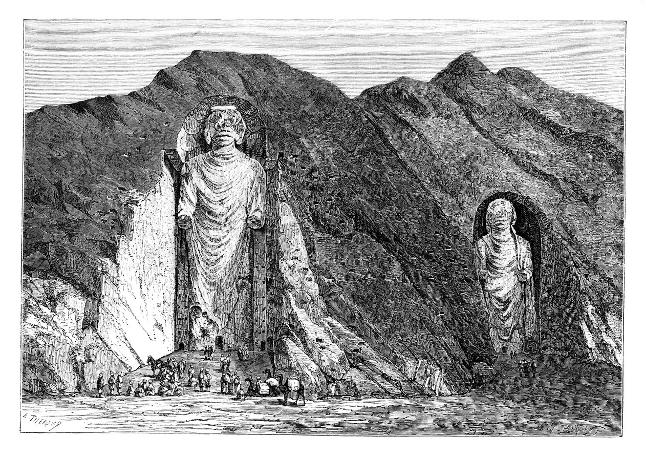 Colossal Idols, Ylä-Bamlanin laakso, Afganistan, 1895. tekijältä Charles Barbant