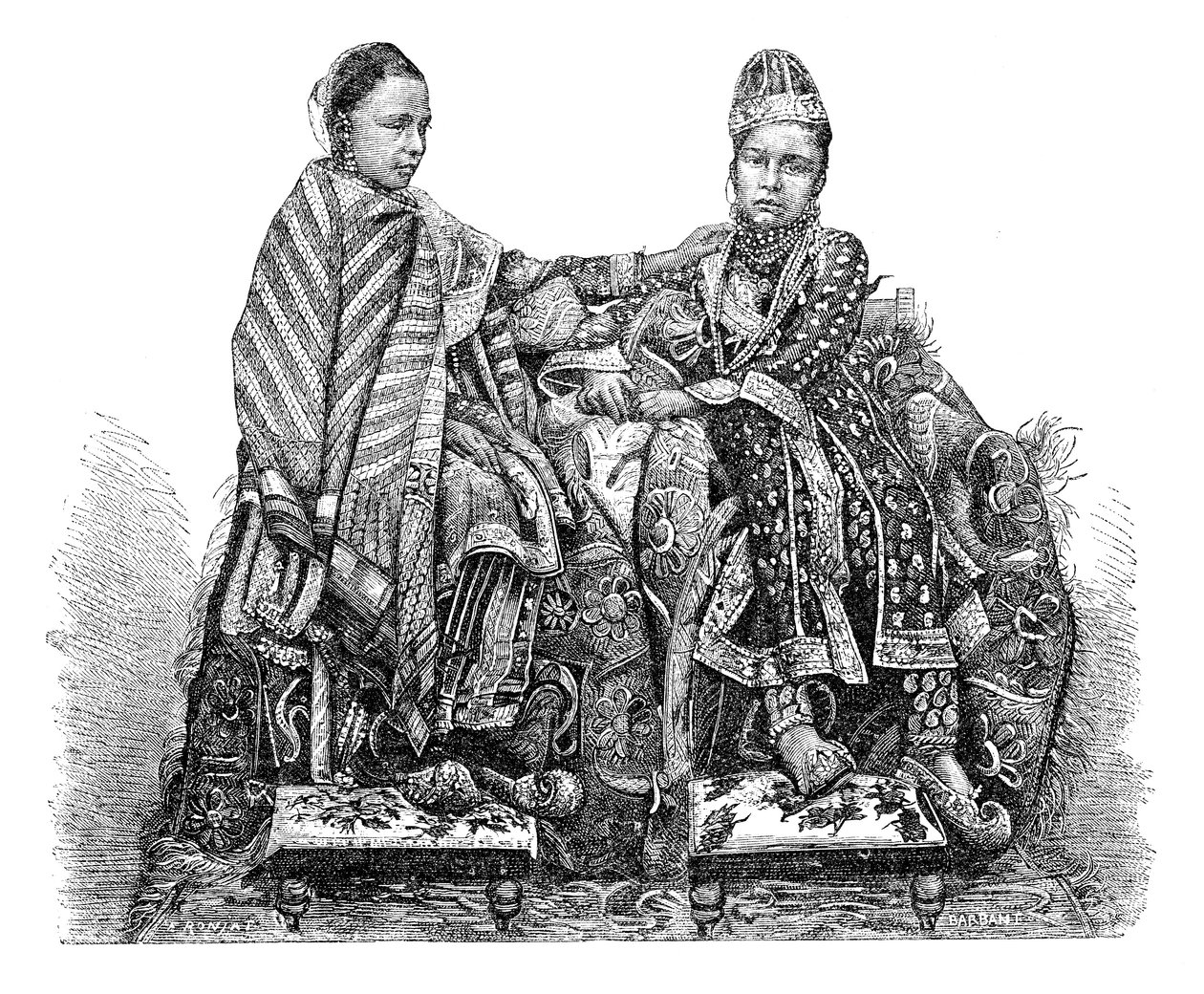 Bhopalin prinsessa, Intia, 1895. tekijältä Charles Barbant