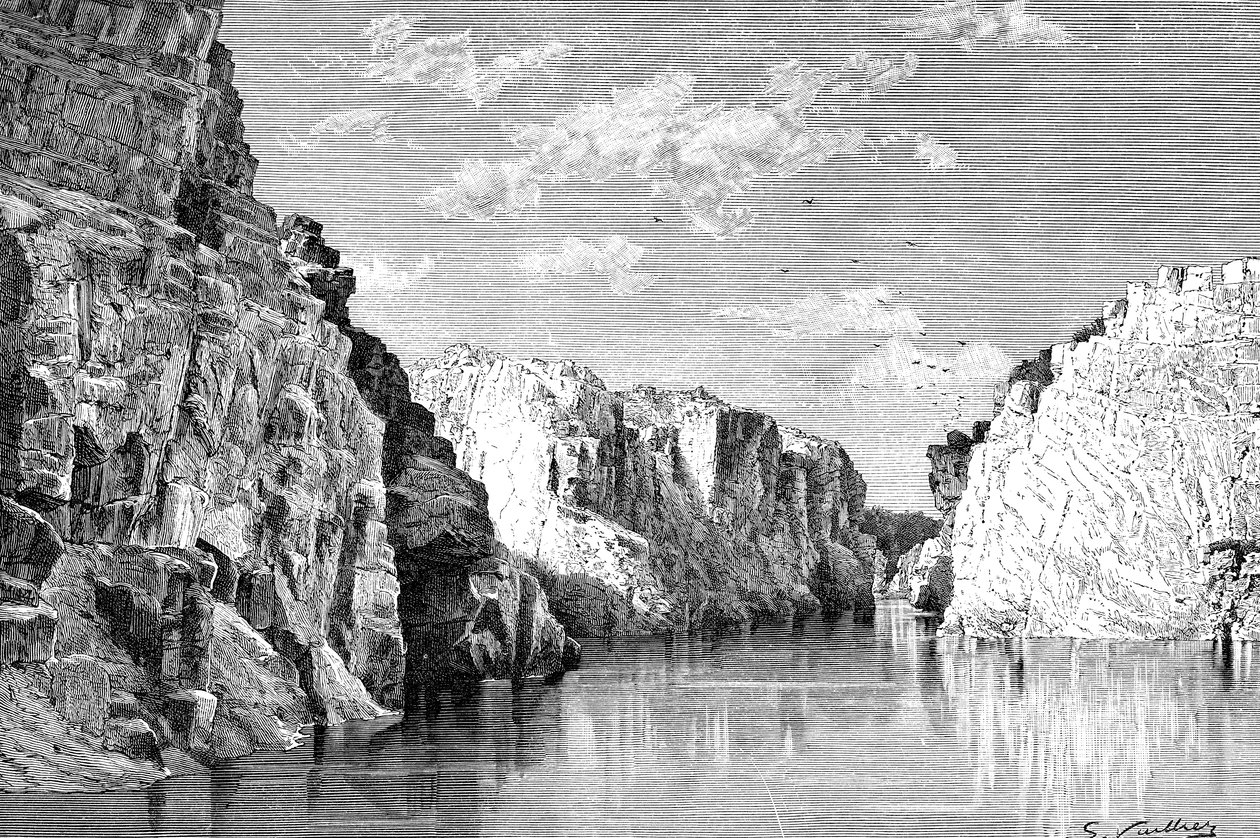 Marble Rocksin rotko, Intia, 1895. tekijältä Charles Barbant