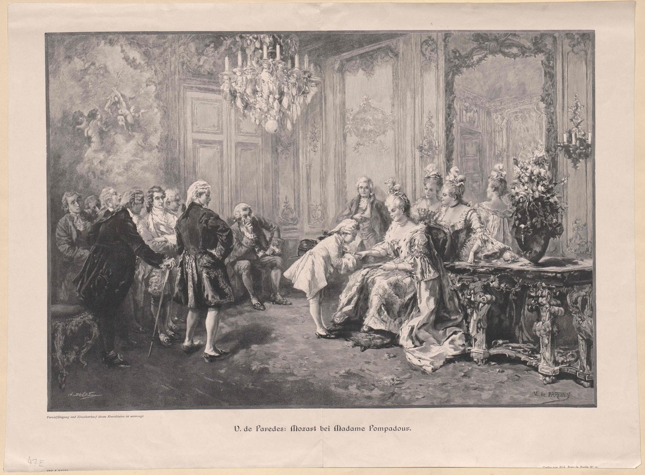 Mozart Madame Pompadourin edessä tekijältä Charles Baude