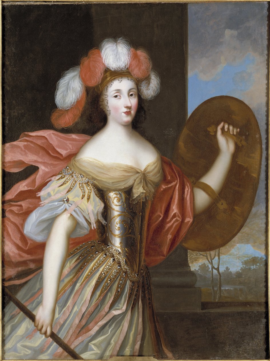 Olympe Mancini, Soissonsin kreivitär Athenana - Muotokuva Olympia Mancinista (1638-1708), Soissonsin kreivitär Athenana, Beaubrun, Charles (1604-1692). Öljy kankaalle. Koko: 130x99 cm. Tukholman kansallismuseo tekijältä Charles Beaubrun