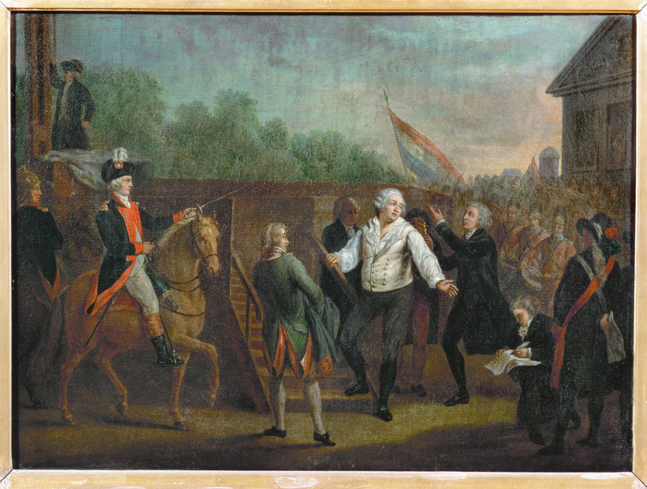 Ludvig XVI giljotiinin juurella, 21. tammikuu. tekijältä Charles Benazech