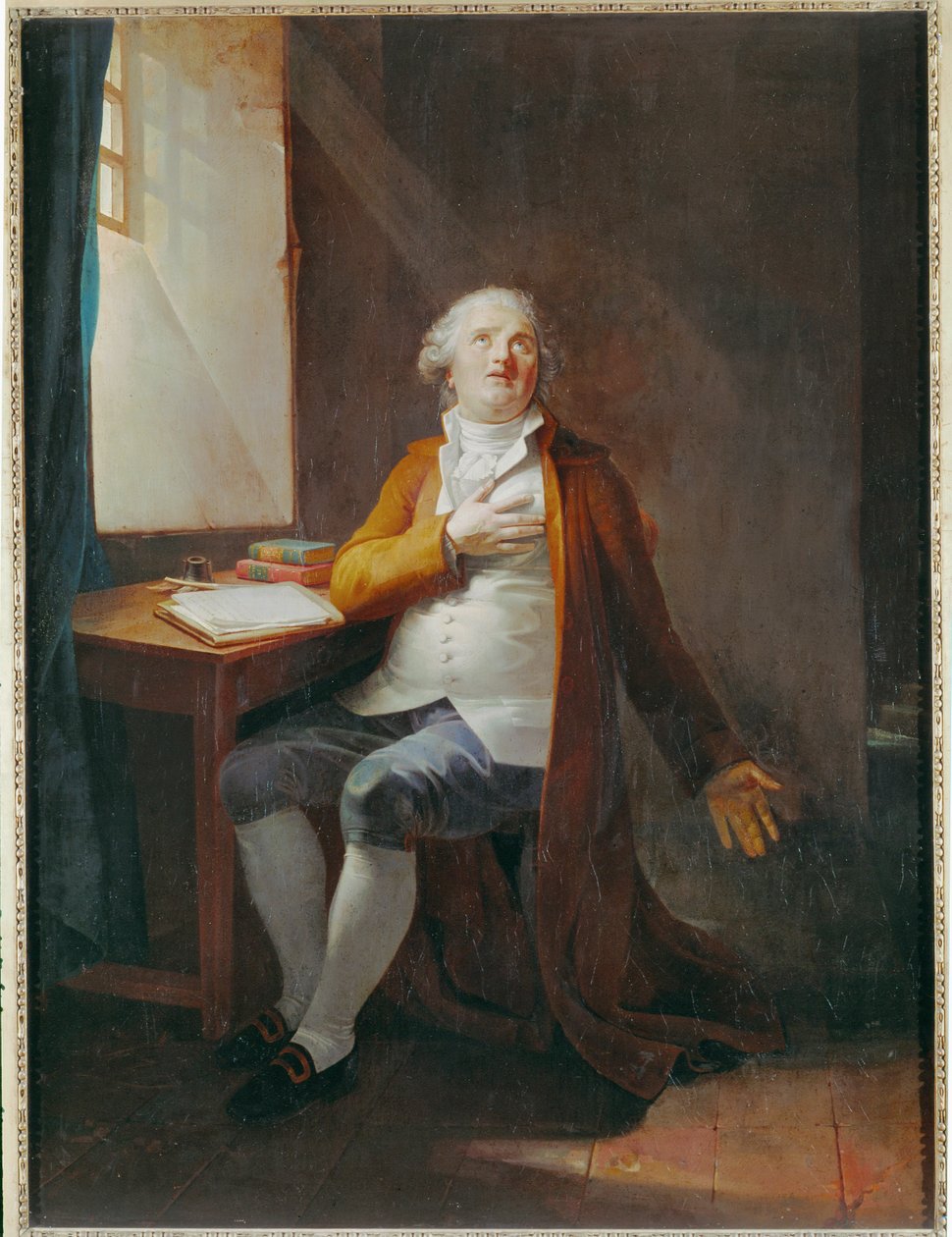 Ludvig XVI vangittuna temppelissä (maalaus) tekijältä Charles Benazech