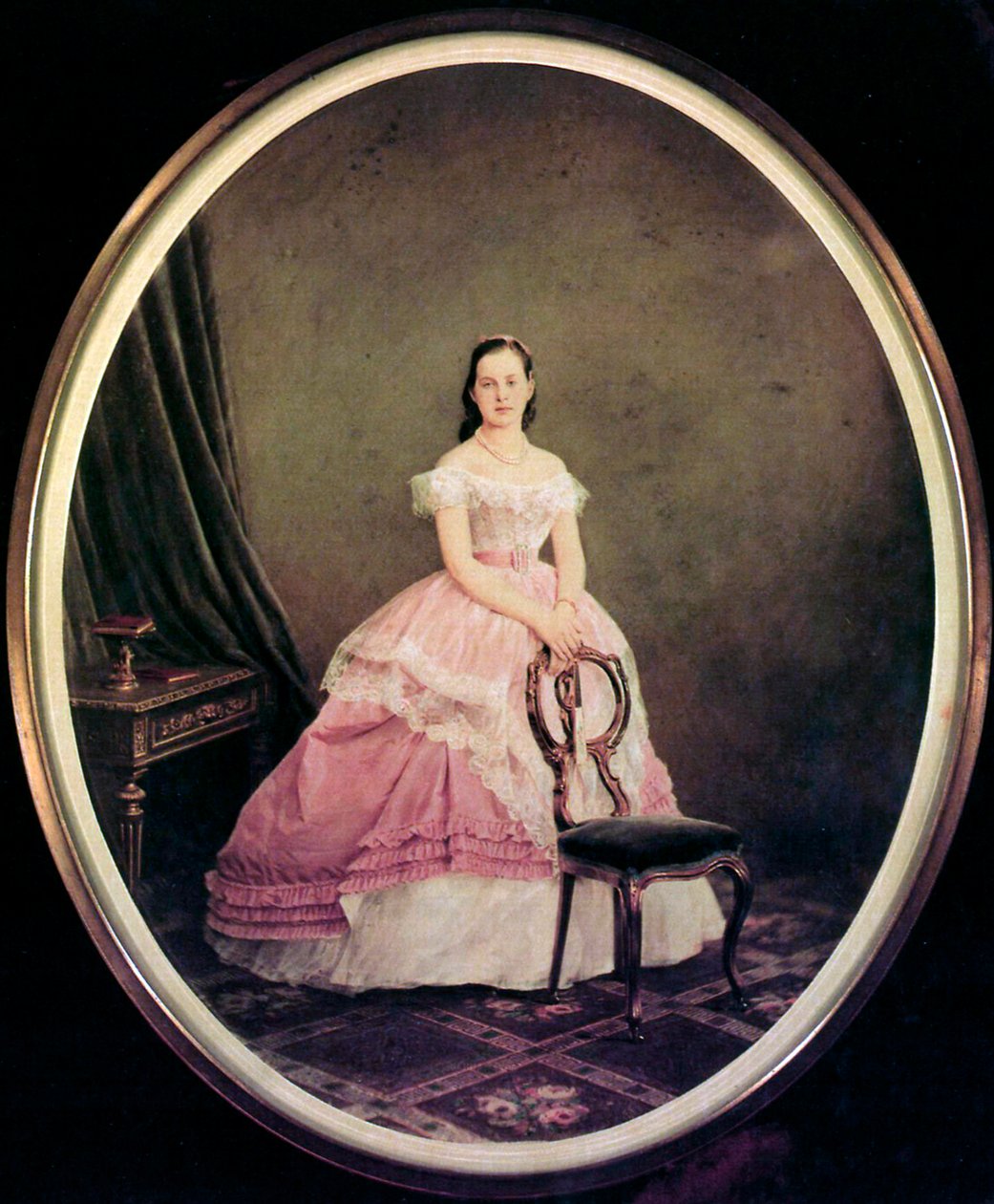 Venäjän suurherttuatar Maria Aleksandrovnan muotokuva, 1853-1920, 1860-1870 tekijältä Charles Bergamasco