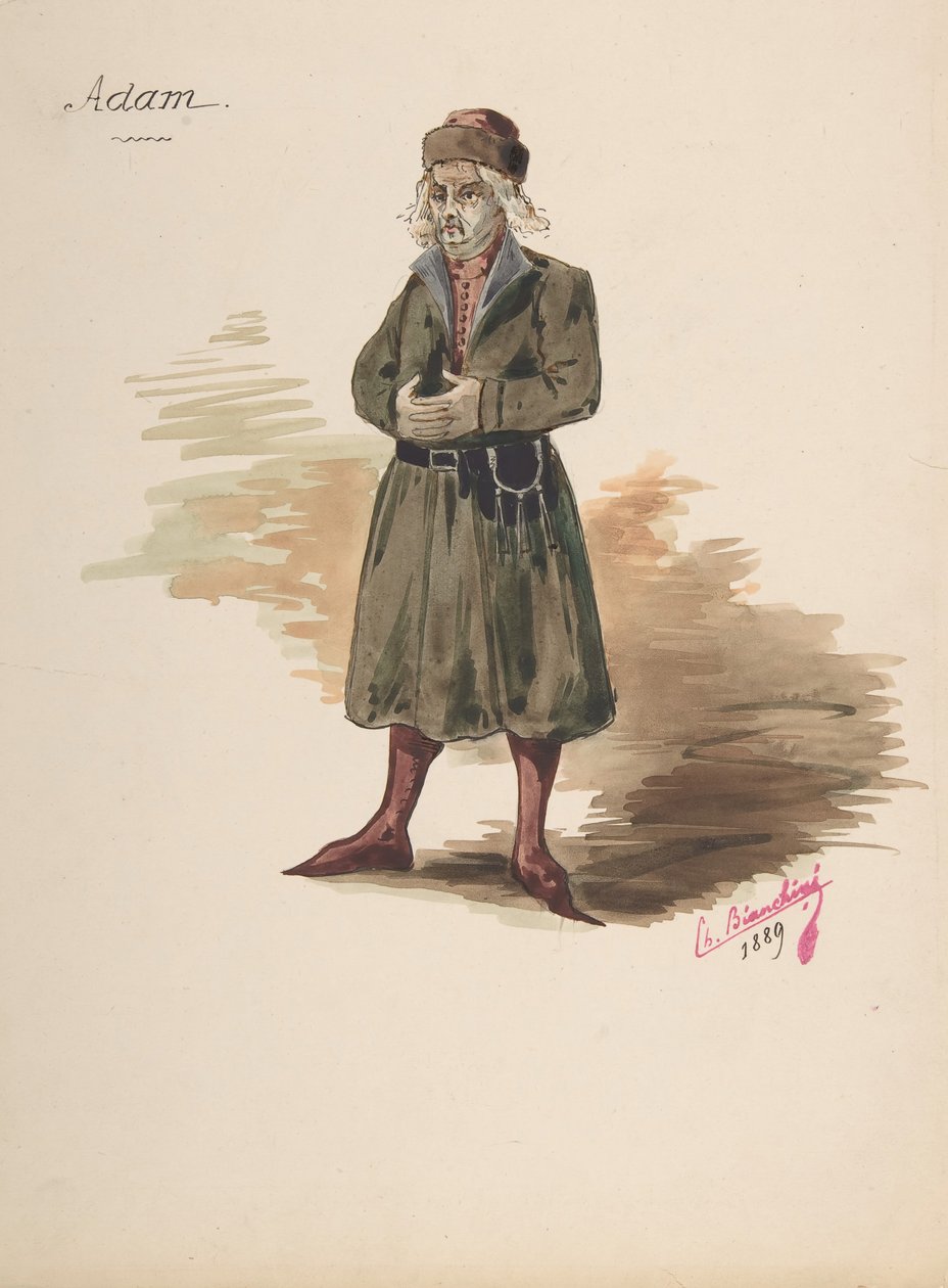 Pukusuunnittelu Adamille, 1889. tekijältä Charles Bianchini