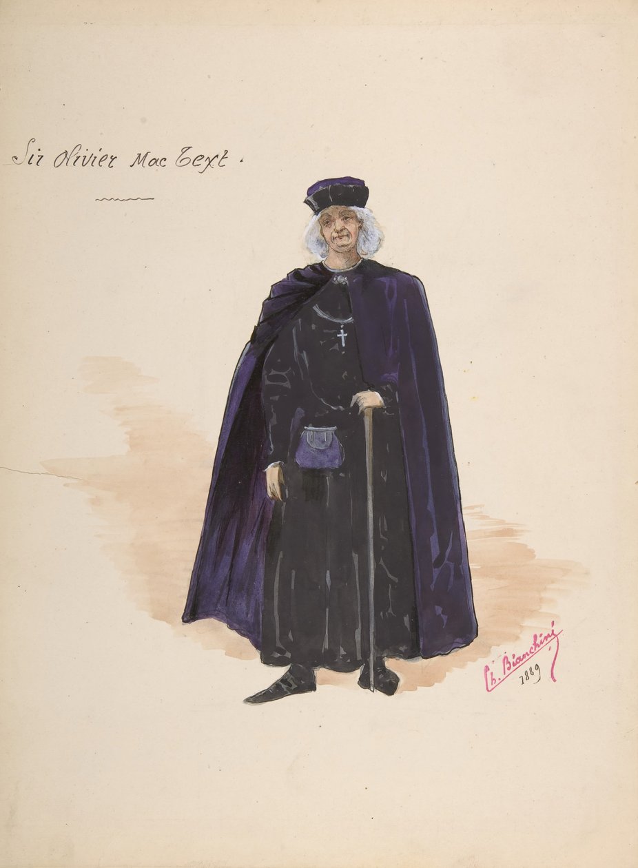 Puku Sir Olivier McTextille [a], lisävarustelehti [b], 1889. tekijältä Charles Bianchini