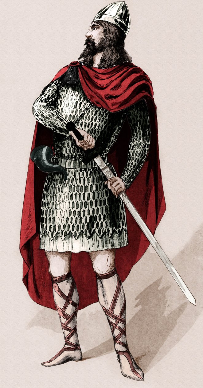 Ranskalainen ritari Roland de Roncevaux (painokuva) tekijältä Charles Bianchini