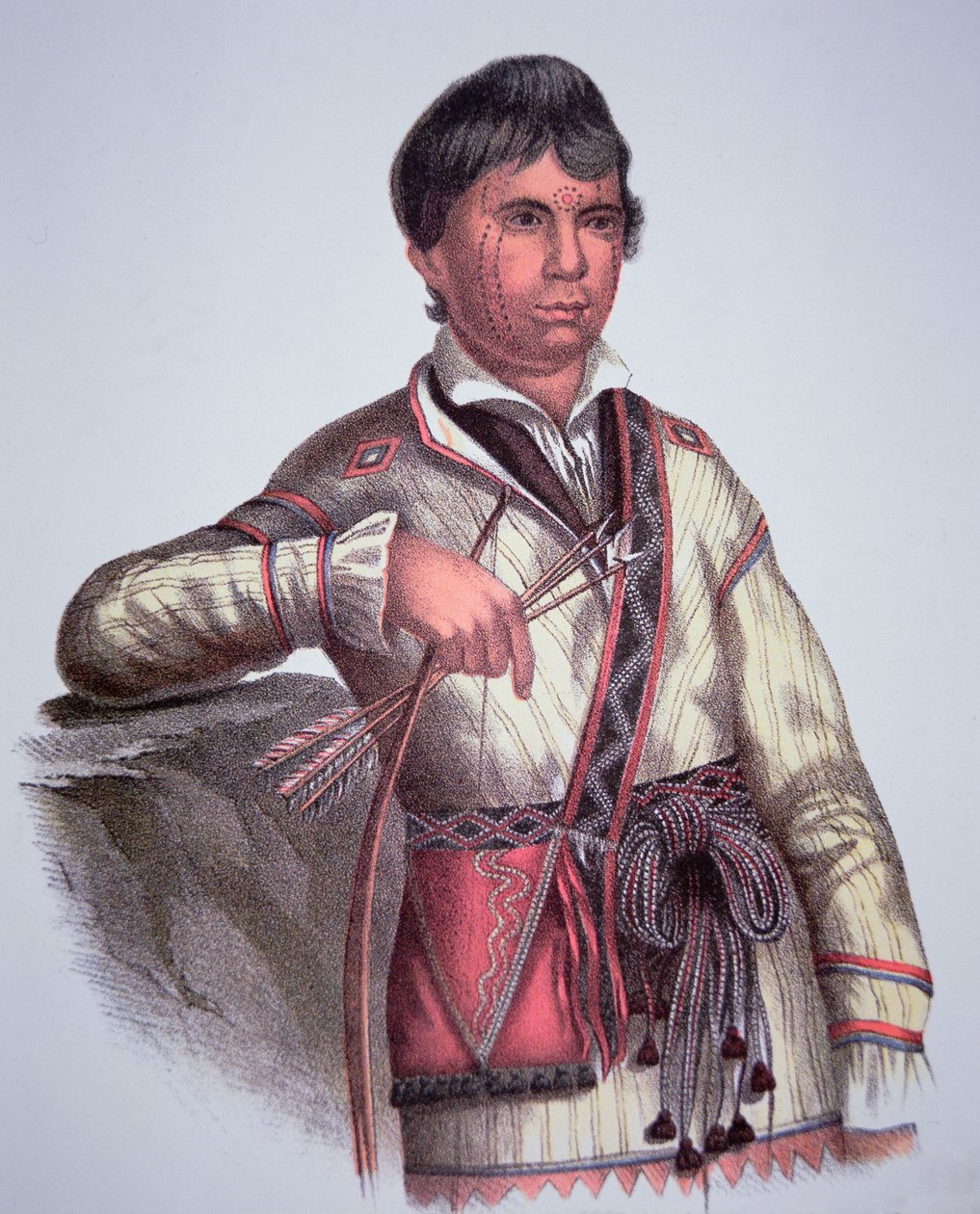 Mistippee, Creek Peoplen päällikön Yholo-Miccon poika, vuoden 1826 maalauksesta (väri litho) tekijältä Charles Bird (after) King