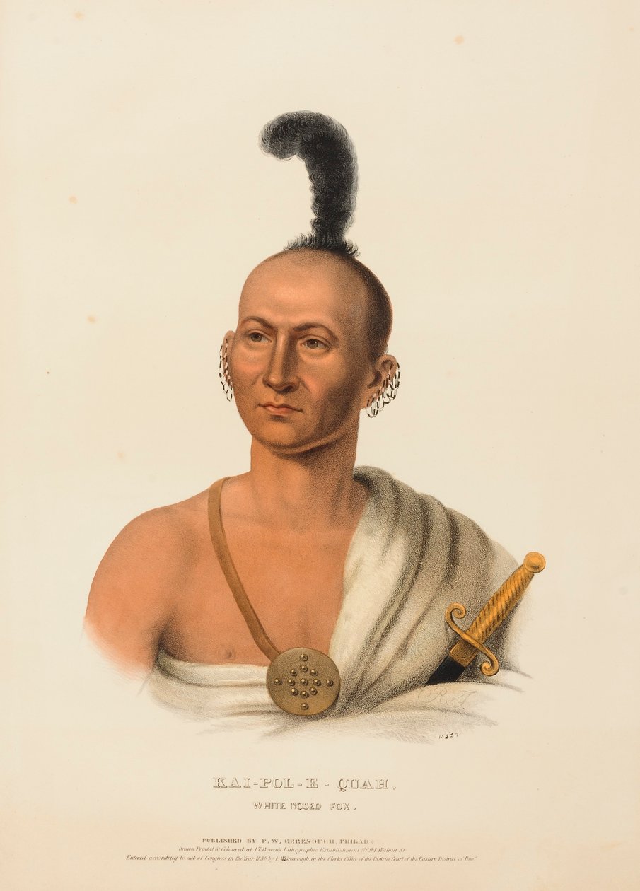 KAI-POL-E-QUAH, WHITE NOSED FOX, Pohjois-Amerikan intiaaniheimojen historiasta. tekijältä Charles Bird King